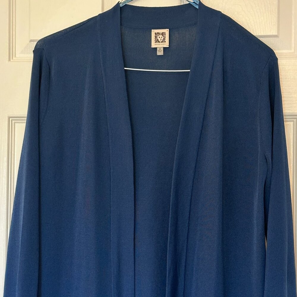 Anne Klein Blue Long Cardigan – Size Medium